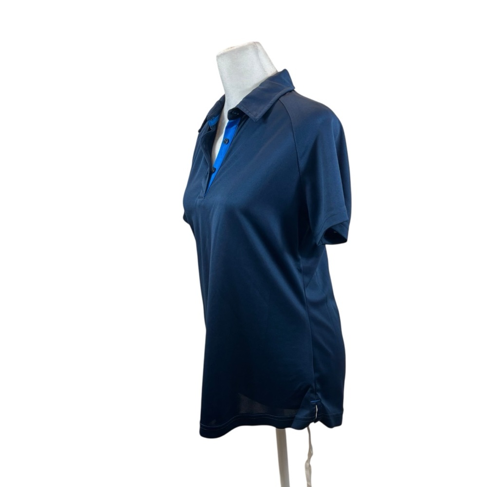 Ladies Sunice Golf Brand Navy Blue Collared Short Sleeve Polo Shirt Medium